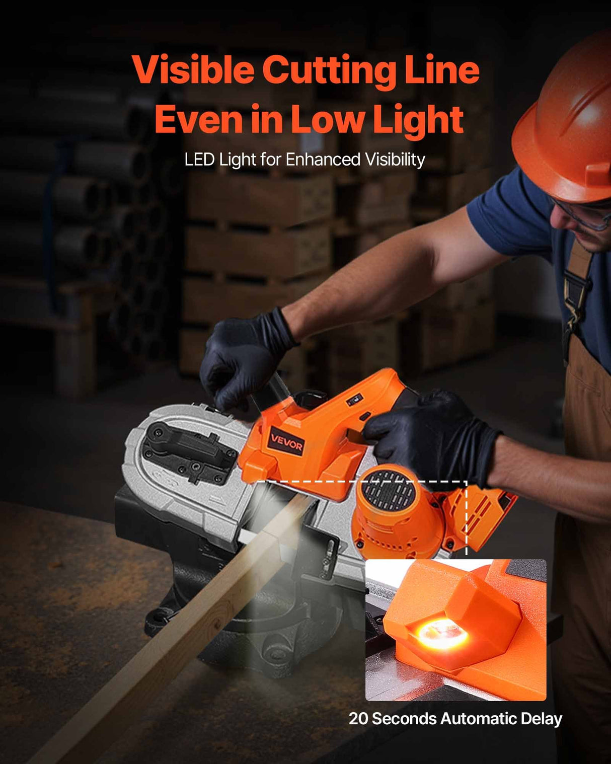 VEVOR Portable Cordless Band Saw 2.56 in Deep Cut Variable Speed (Bare Tool)