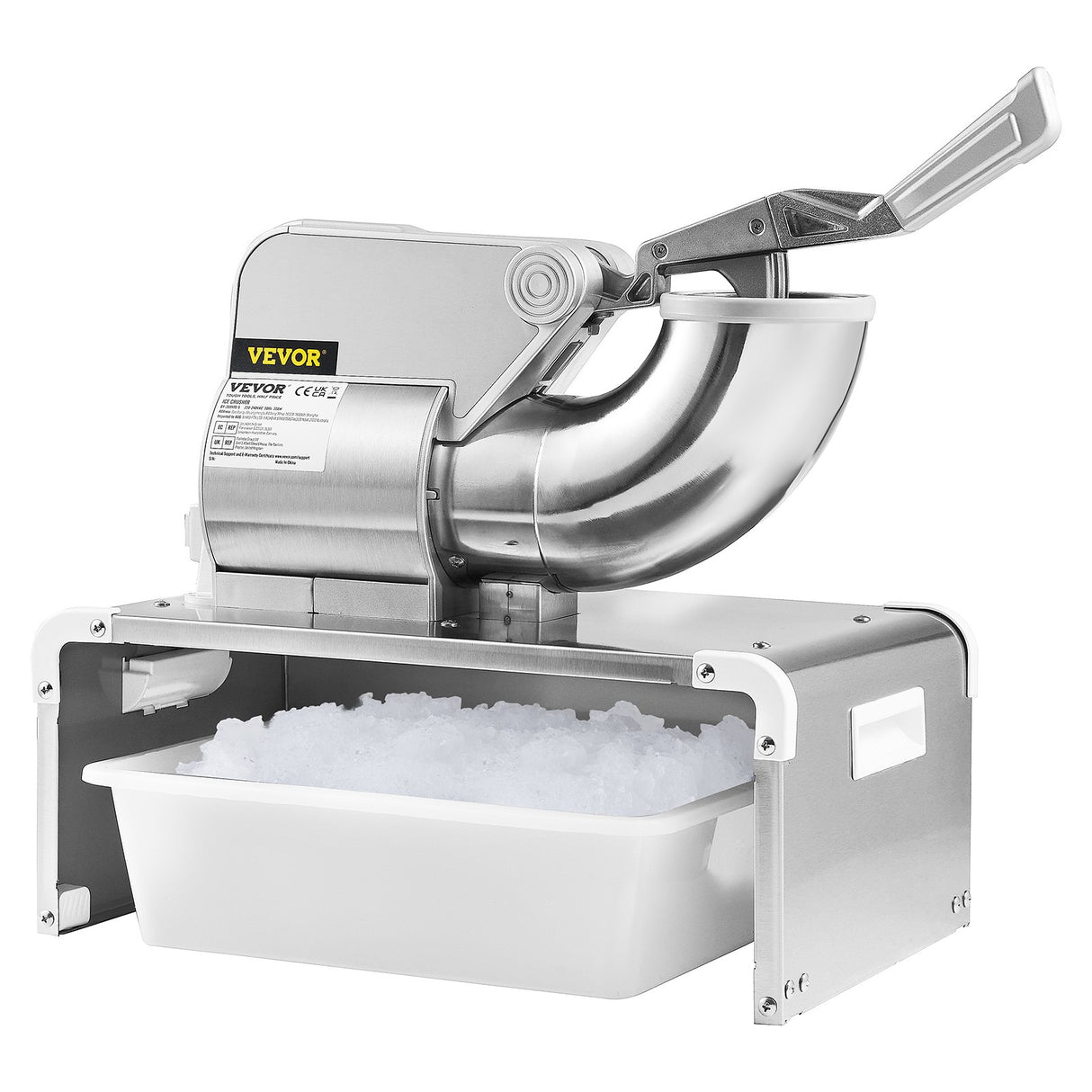 VEVOR Commercial Ice Shaver Crusher, 661lbs Per Hour Electric Snow Cone Maker, 350W Shaved Ice Machine with Dual Blades for Parties Events Snack Bar,