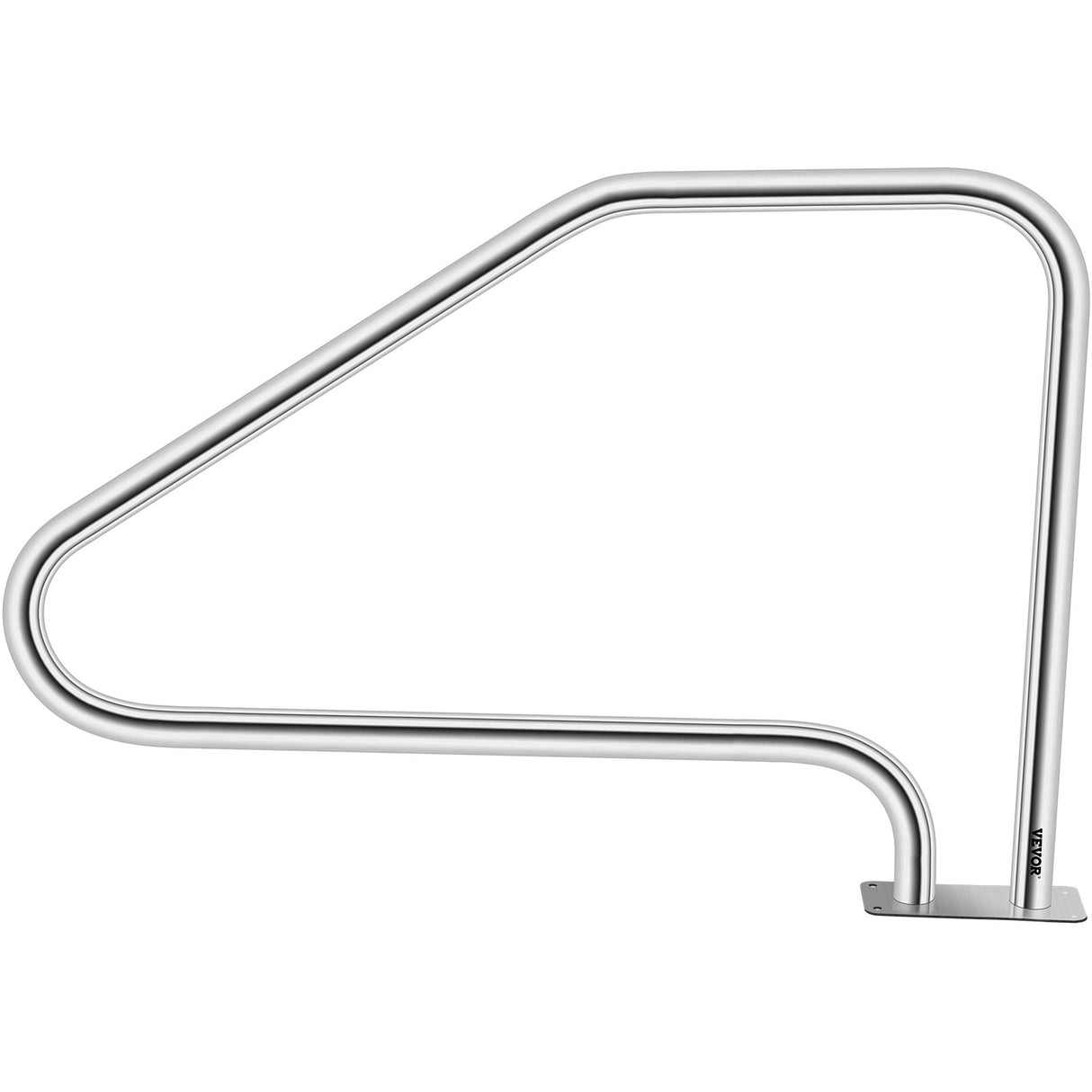 VEVOR Swimming Pool Handrail Ladder Handrail Stainless Steel Rail w/ Base Plate