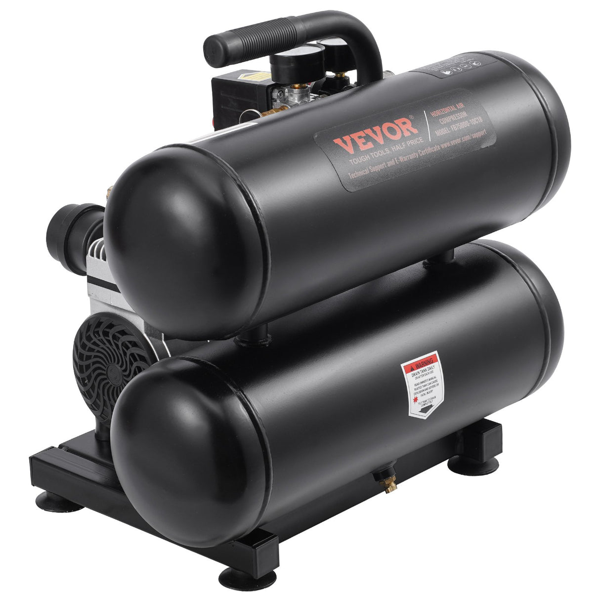 VEVOR Air Compressor Compact Portable Oil Free Compressor 18L 90 PSI