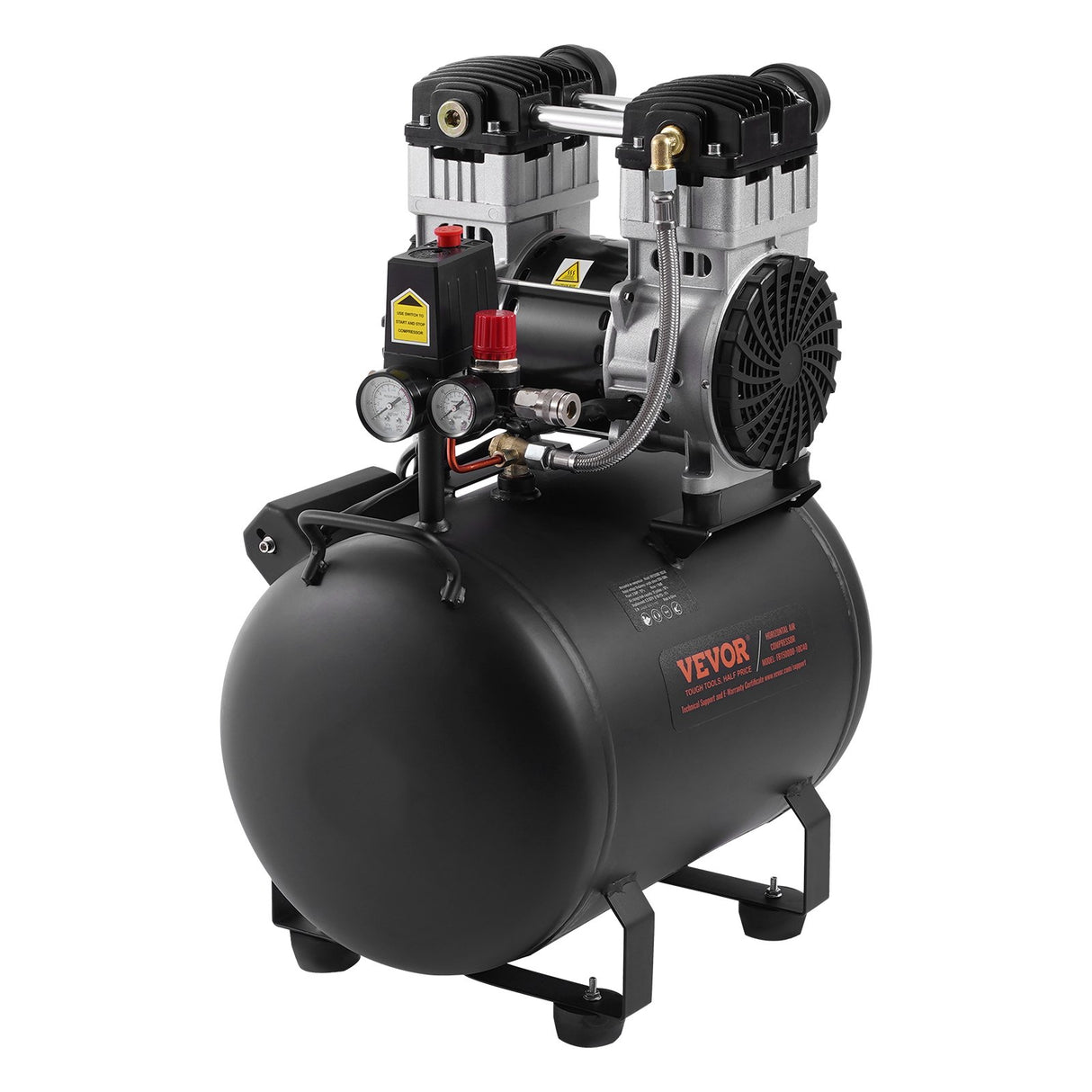 VEVOR Air Compressor Compact Portable Oil Free Compressor 40L 90 PSI