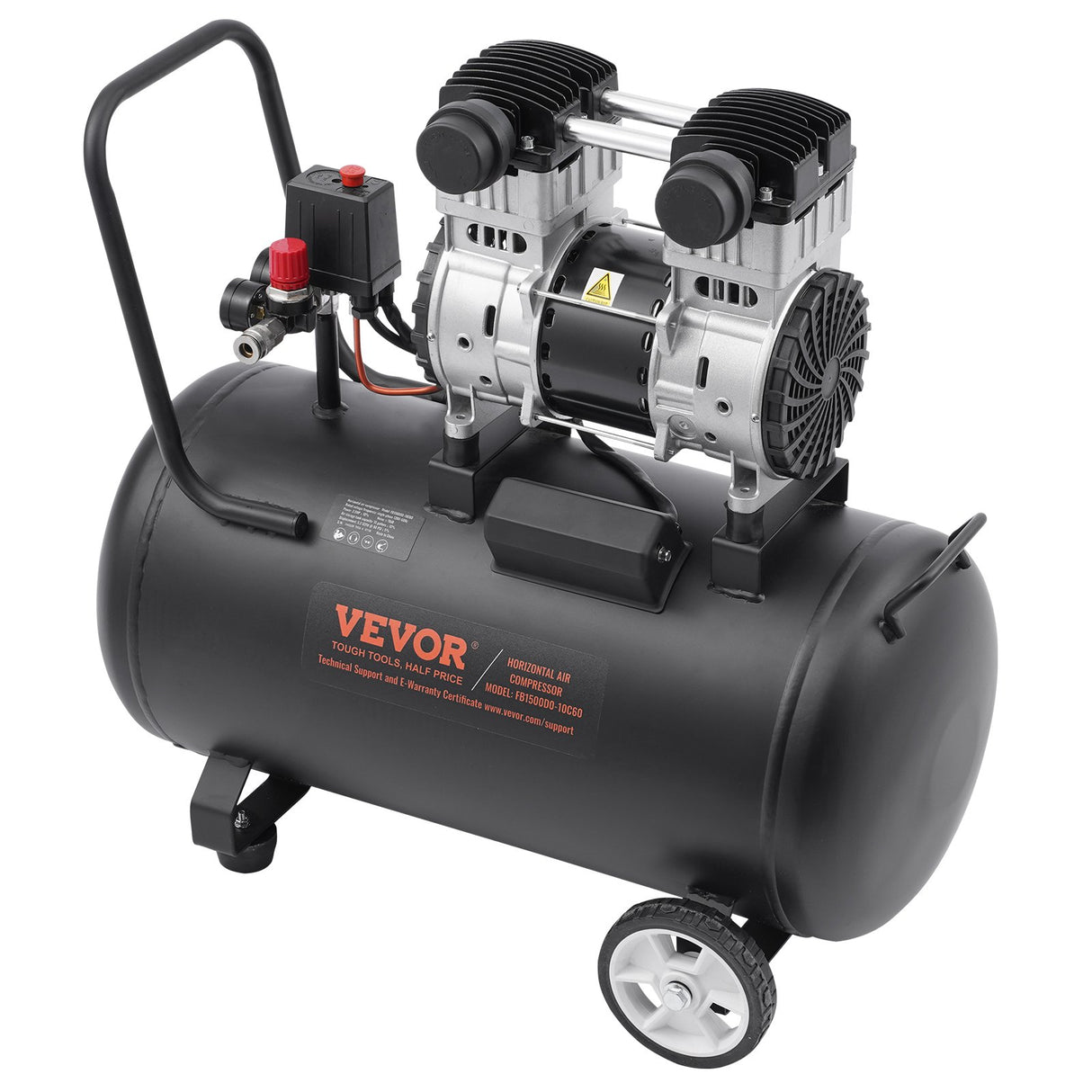 VEVOR Air Compressor Compact Portable Oil Free Compressor 60L 90 PSI