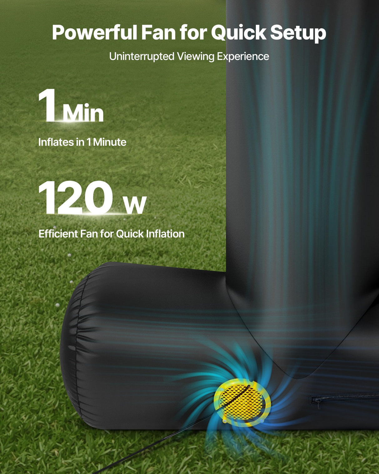 VEVOR 15 ft Inflatable Movie Screen 16:9 600D Movie Projector with Portable Bag