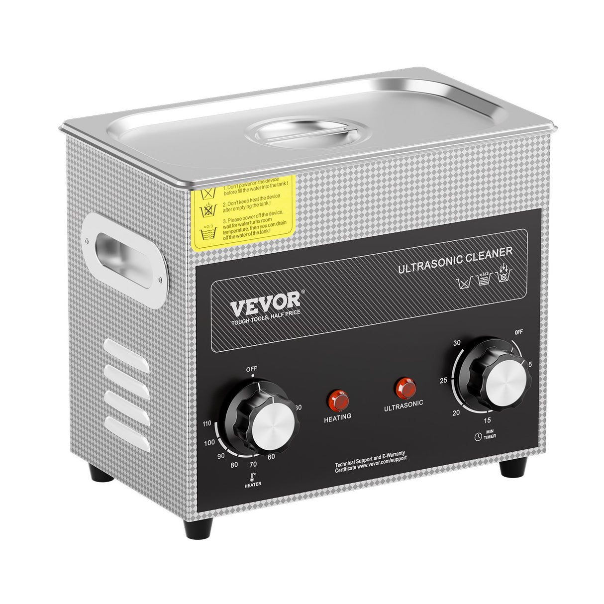 3L Ultrasonic Cleaner with Heater Timer & Basket, Professional Digital Sonic Cavitation Machine, 120W Cleaning Machine for Watch Instruments, Glasses, Coin, Metal Parts, Tool