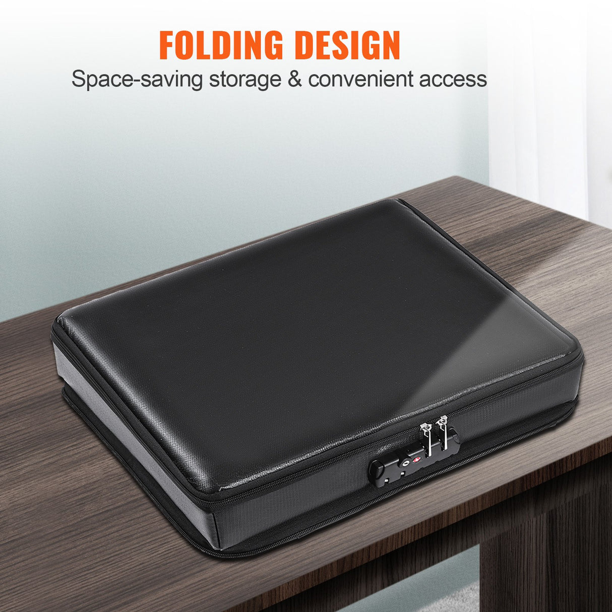 Fireproof Document Box, Fireproof Document Bag with Lock 2000_, Fireproof and Waterproof File Box 450x140x315 mm with Zipper & Handle, for Money, Documents, Jewelry and Passport