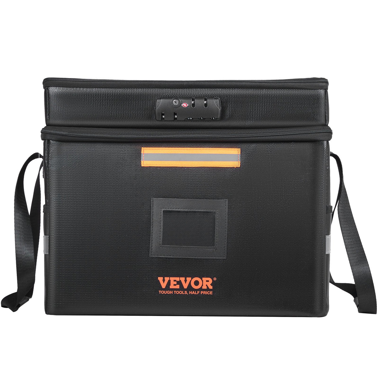 Fireproof Document Box, Fireproof Document Bag with Lock 2000_, Fireproof and Waterproof File Box 450x140x315 mm with Zipper & Handle, for Money, Documents, Jewelry and Passport