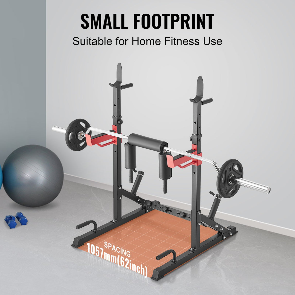 VEVOR Squat Power Rack Adjustable Heavy Duty Barbell Weight Bench Press Stand