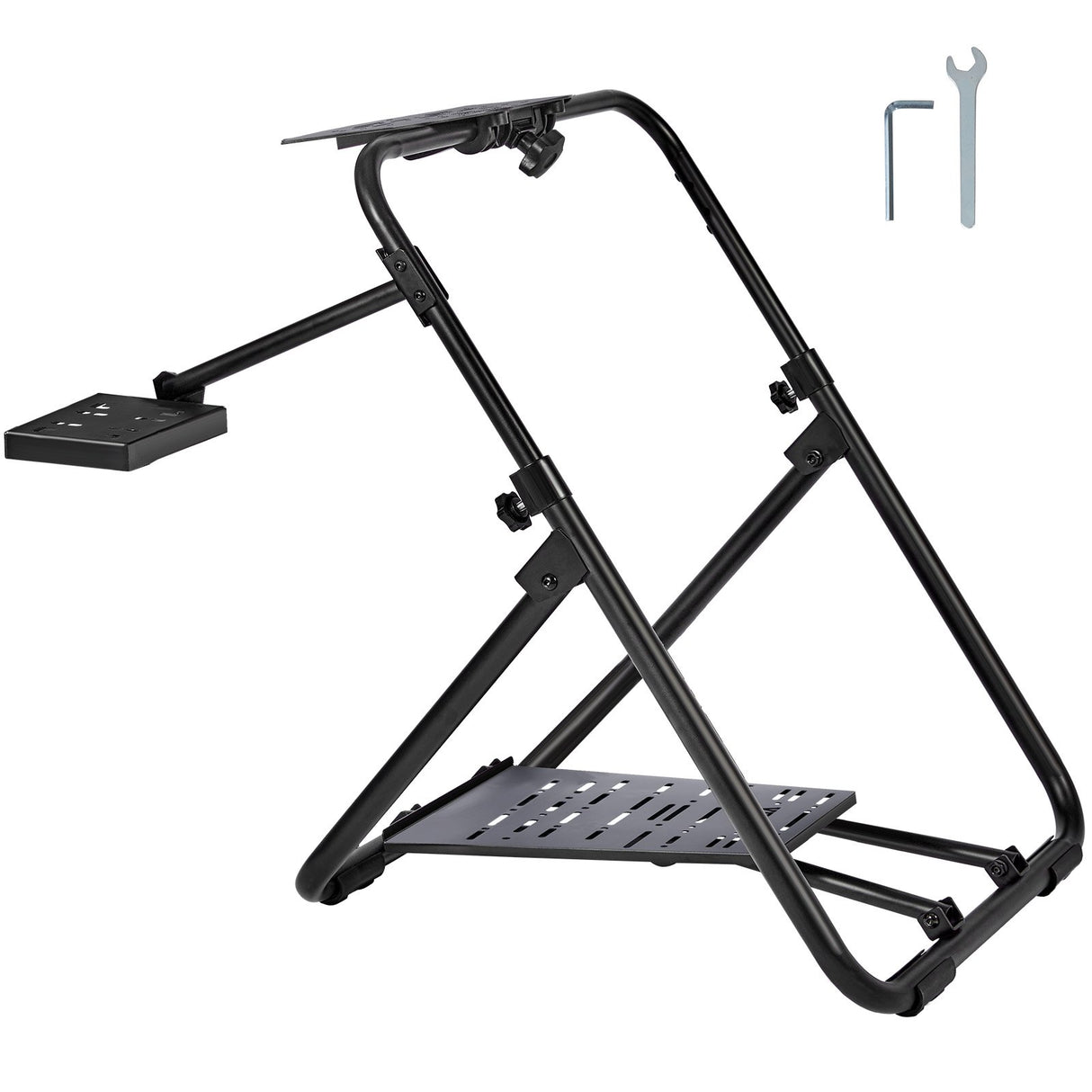VEVOR Foldable Racing Steering Wheel Stand, Height Adjustable Universal Base Compatible with Logitech & Thrustmaster Racing Wheel and Pedal, Heavy-