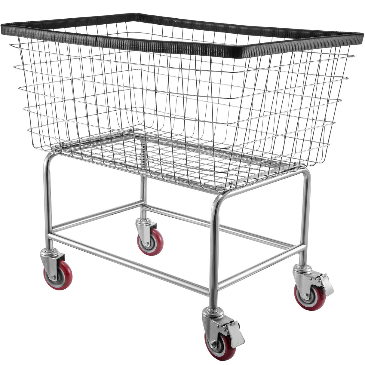 VEVOR Wire Laundry Cart Wire Laundry Basket 4.5 Bushel Heavy Duty w/ 5'' Wheels