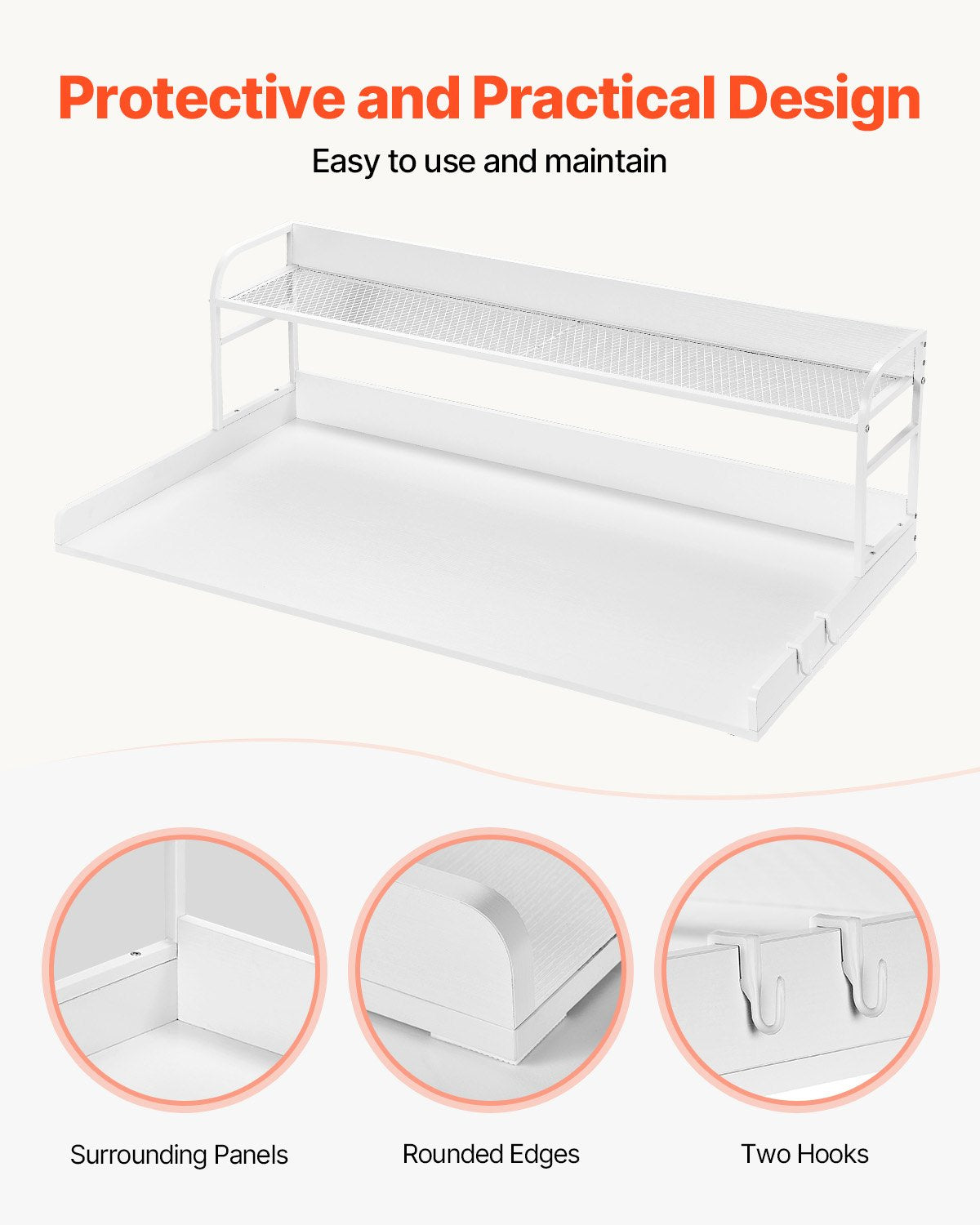 Washer Dryer Countertop with Shelf 54"x27" Wooden Washer Dryer Cover White