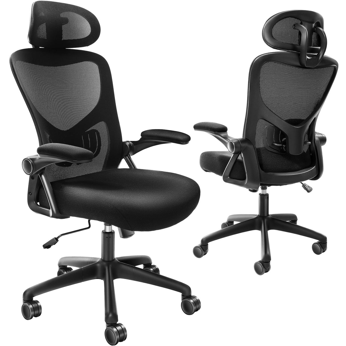 VEVOR Office Chair with Adjustable Lumbar Support High Back Ergonomic Desk Chair with Adjustable Headrest 2D Armrest Ergonomic Office Chair Backrest Computer Chair for Home Office