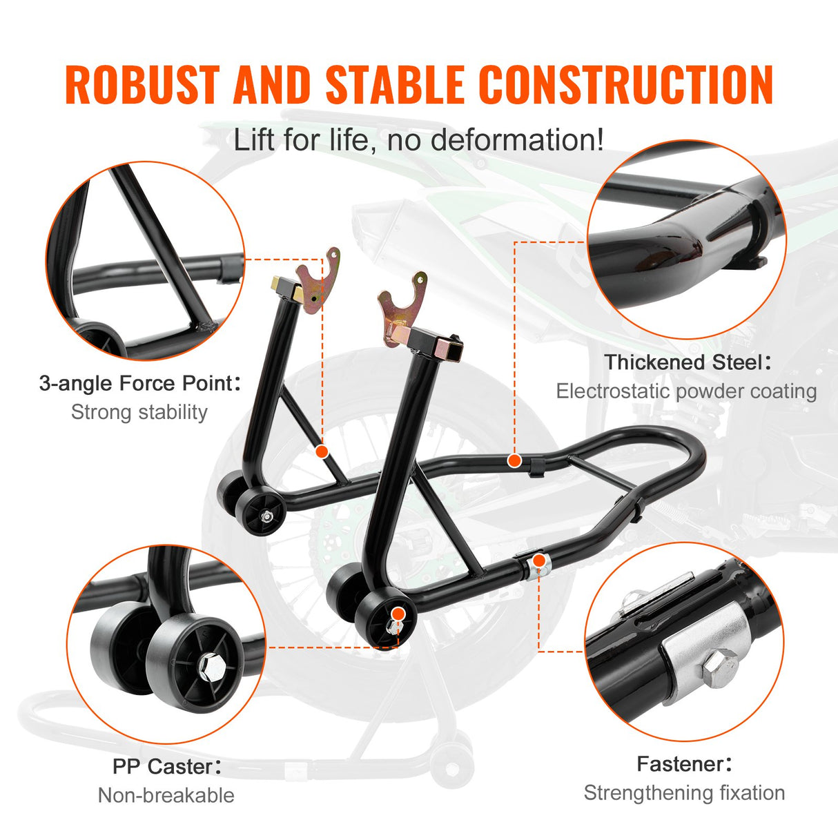 VEVOR Motorcycle Bike Stand Rear 850 LBS Forklift Spoolift Paddock Swingarm Lift