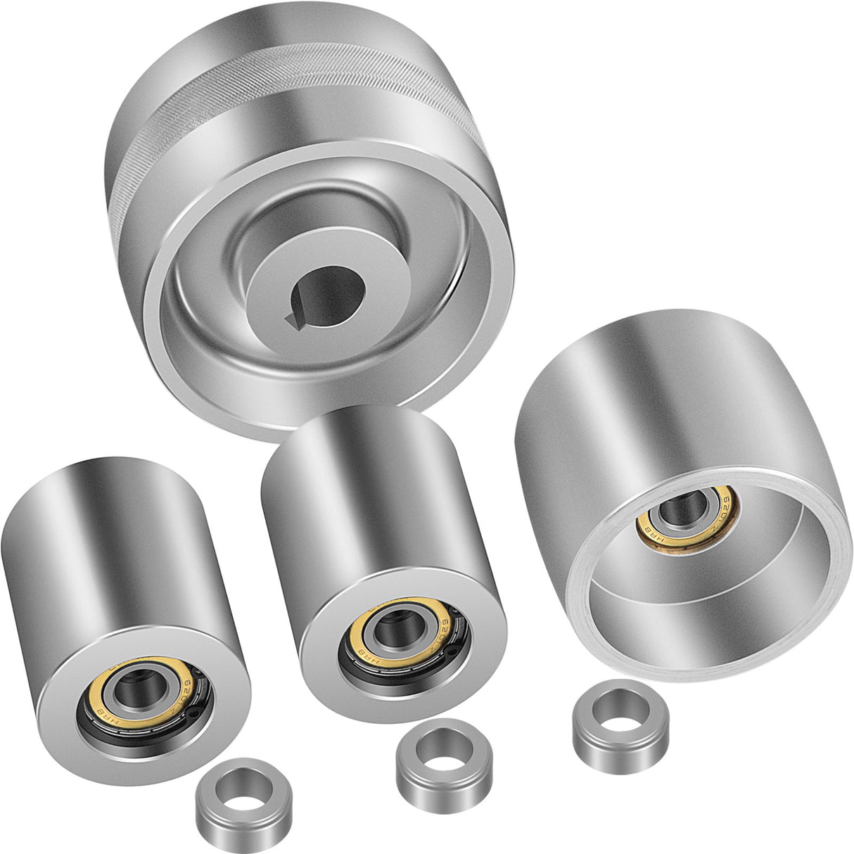 VEVOR Belt Grinder 2" x 72" Wheel Set, Belt Knife Grinder Wheel Set, Aluminum Belt Grinder Wheel Crowned for Knife Grinder with 4" Drive Wheel (0.94"
