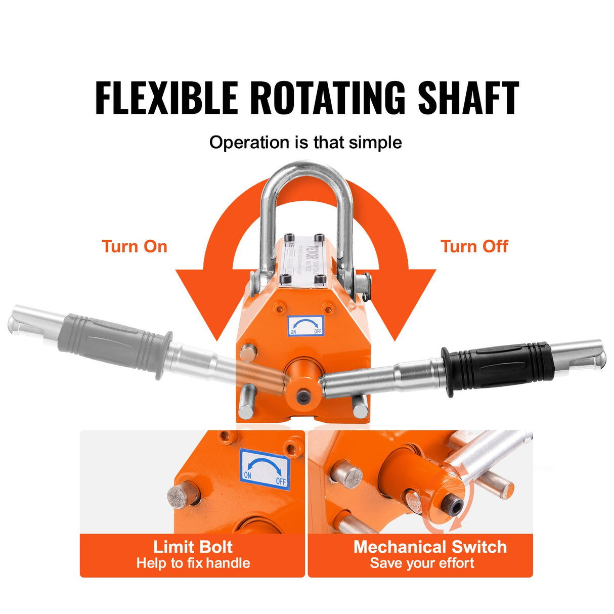 VEVOR Magnetic Lifter, 400 kg/880 lbs Pulling Capacity, 2.5 Safety Factor, Neodymium & Steel, Lifting Magnet with Release, Permanent Lift Magnets, Heavy Duty Magnet for Hoist, Shop Crane, Block, Board