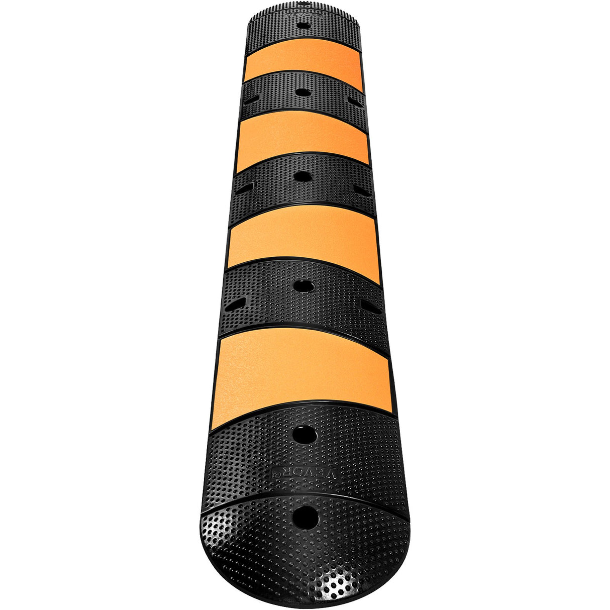 VEVOR Rubber Speed Bump, 1 Pack 2 Channel Speed Bump Hump, 72" Long Modular Speed Bump Rated 22000 LBS Loading, 72.8 x 12.2 x 2.2 Garage Speed Bump