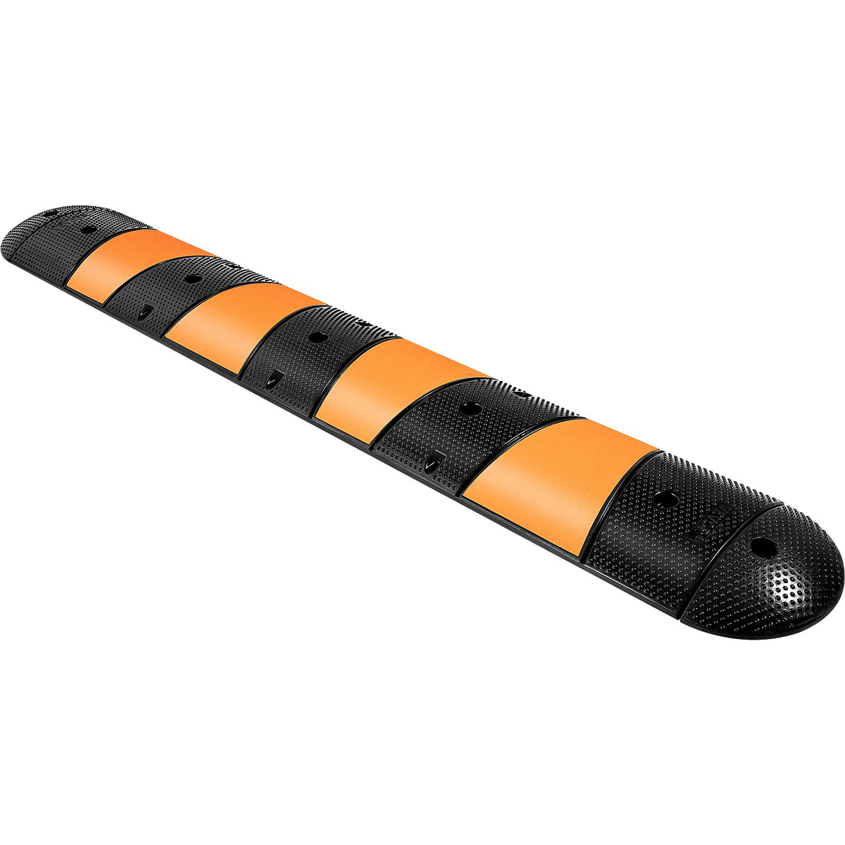 VEVOR Rubber Speed Bump, 1 Pack 2 Channel Speed Bump Hump, 72\" Long Modular Speed Bump Rated 22000 LBS Loading, 72.8 x 12.2 x 2.2 Garage Speed Bump for Asphalt Concrete Gravel Driveway with 2 End Cap