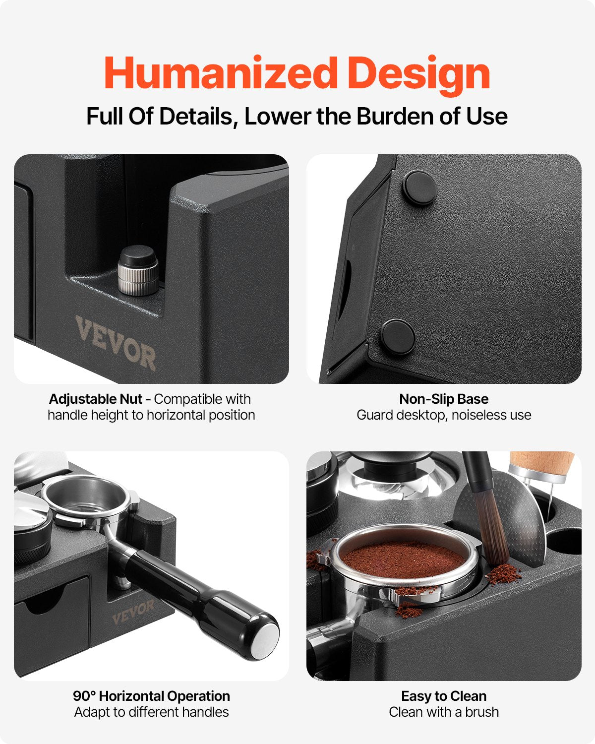 VEVOR ABS Espresso Tamping Station 51-58 mm Station with Detachable Slot