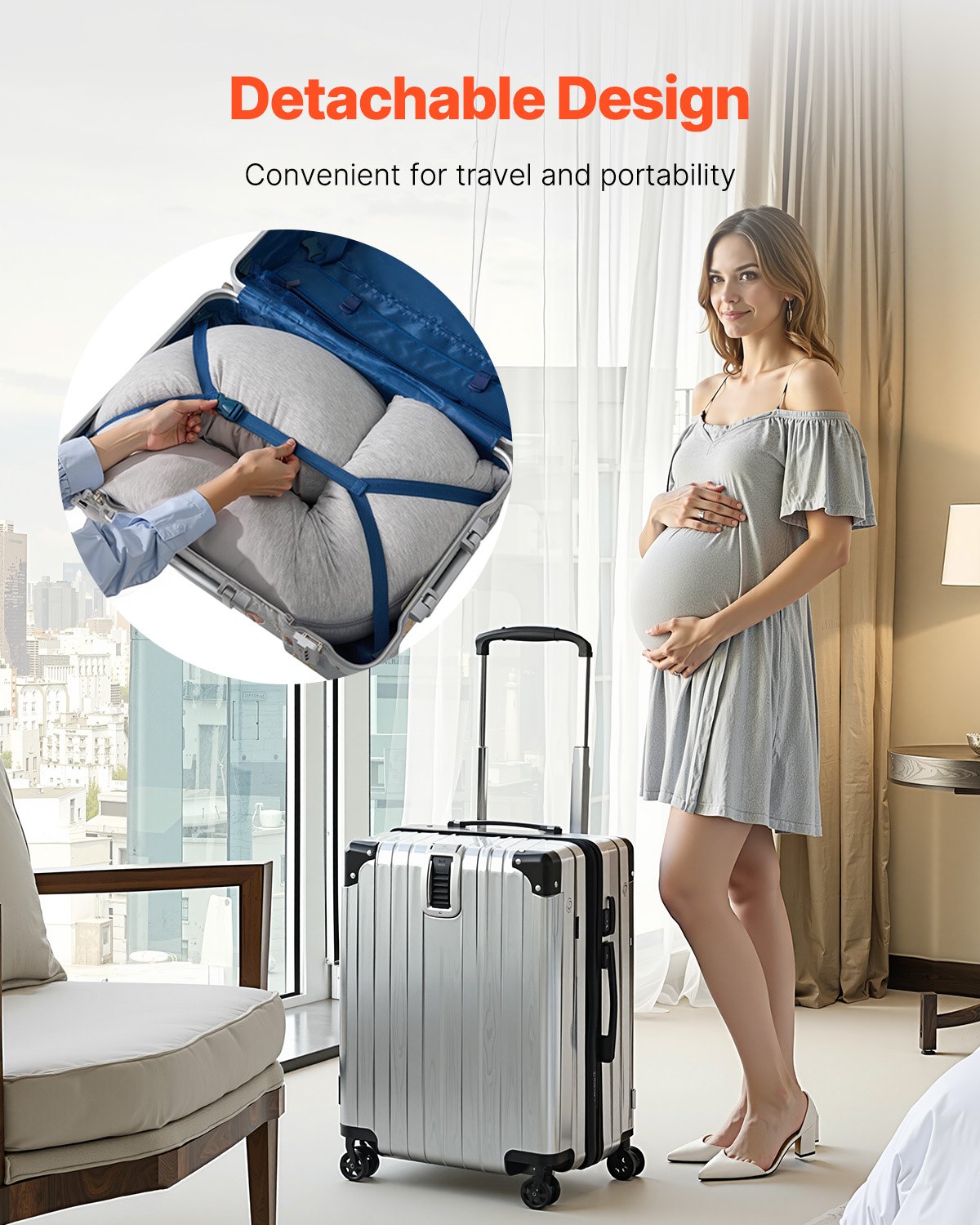 VEVOR Pregnancy Pillows L-Shaped Pregnant Maternity Pillow Soft & Breathable