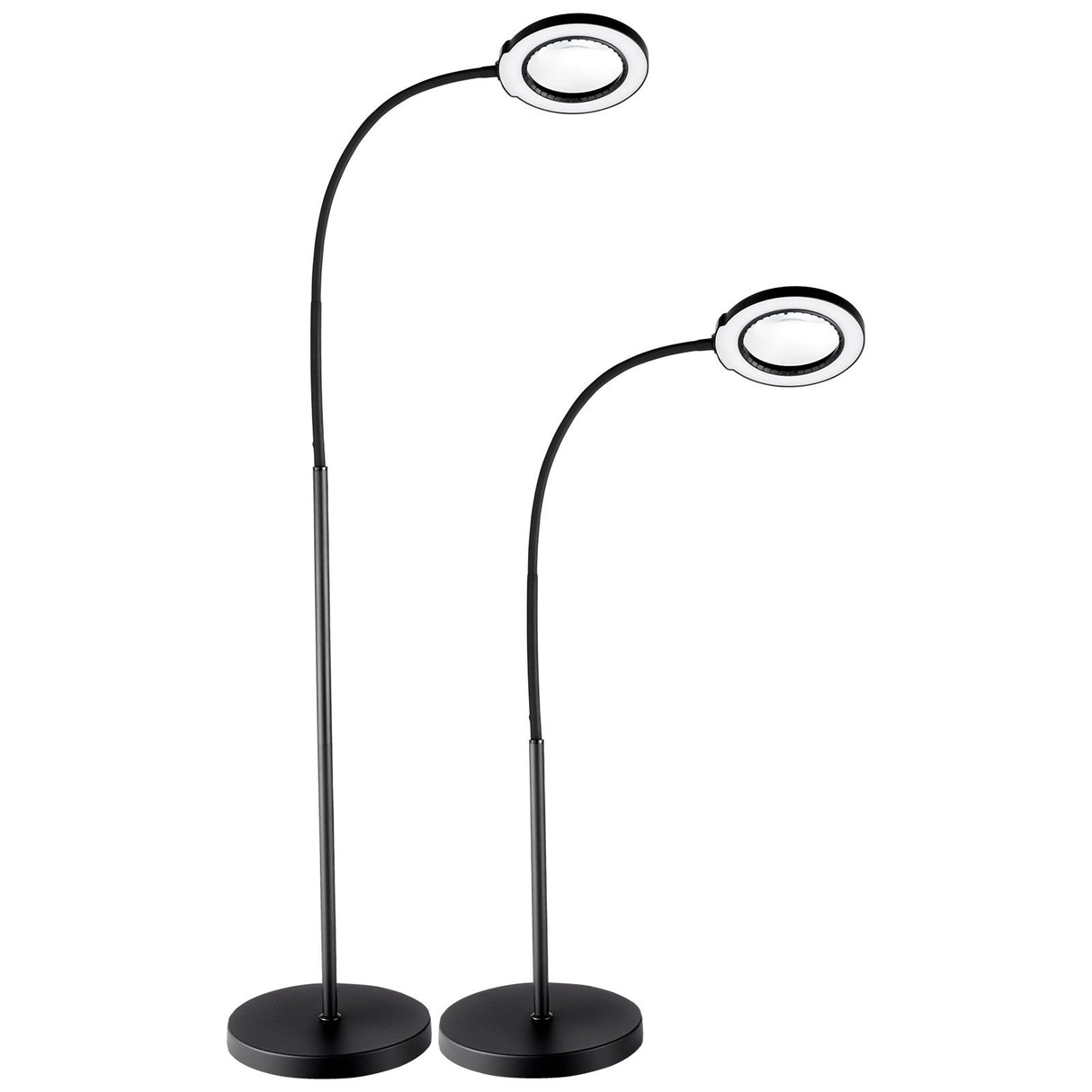 5X Floor Magnifying Glass with Light and Stand Flexible Gooseneck LED