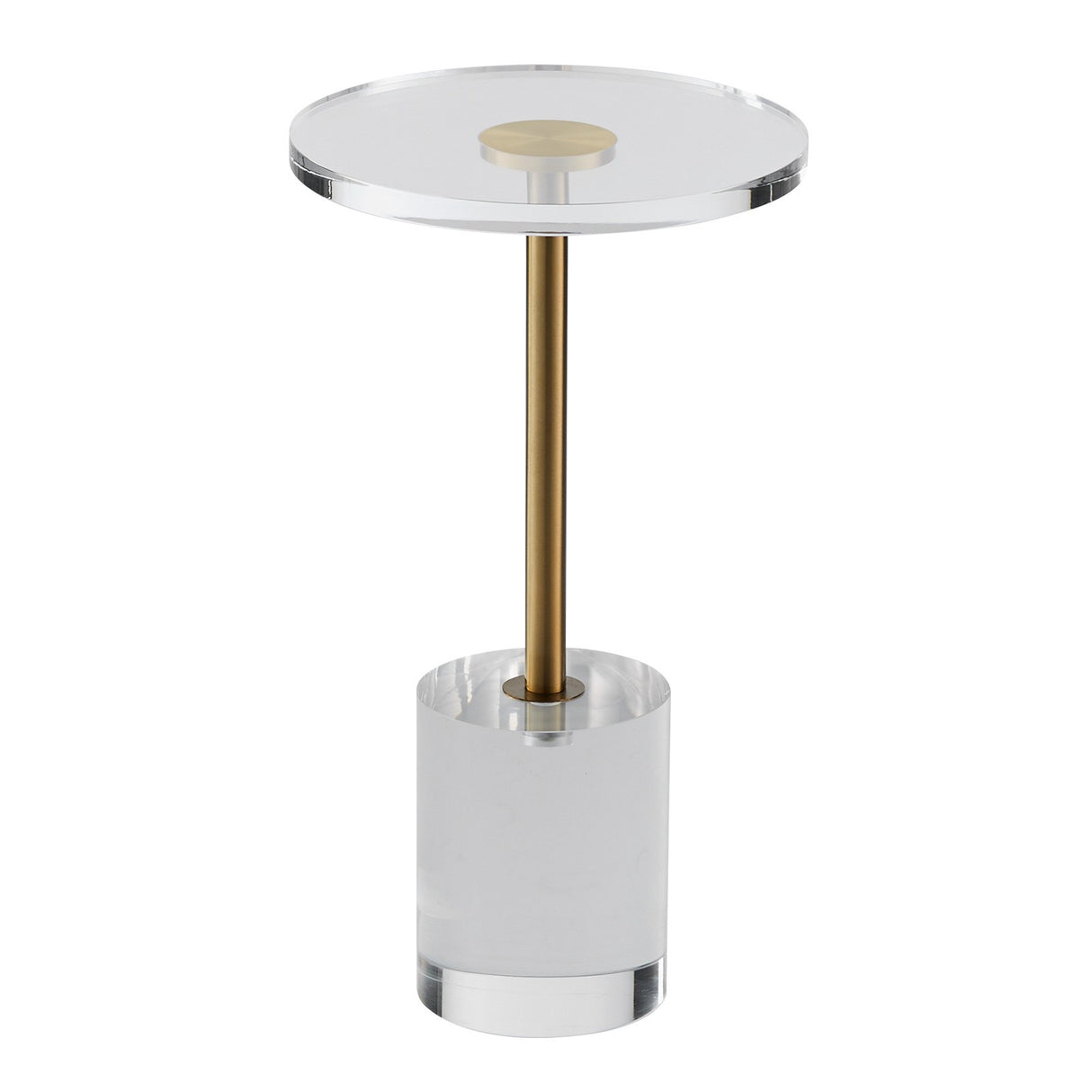 VEVOR Clear Acrylic End Table, Acrylic Side Table with a Solid Base, 11.9 x 11.9 inch Round Tabletop, 21.4 inch High, for Coffee, Drink, Food, Snack