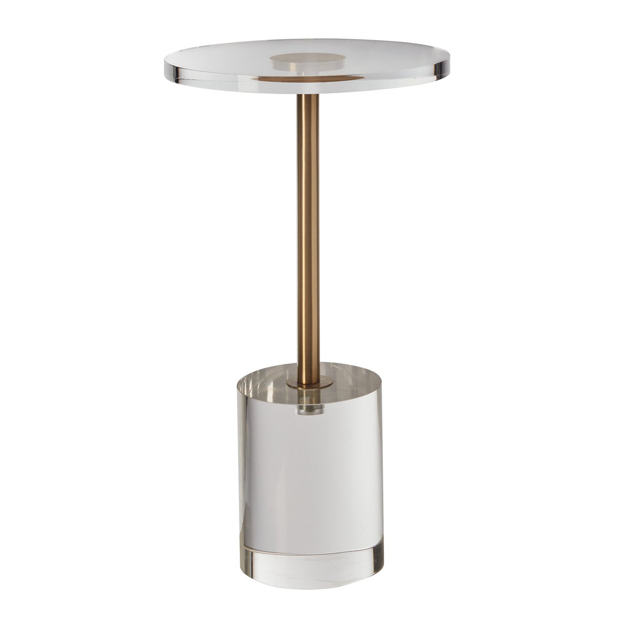 VEVOR Clear Acrylic End Table, Acrylic Side Table with a Solid Base, 11.9 x 11.9 inch Round Tabletop, 21.4 inch High, for Coffee, Drink, Food, Snack used in Living Room, Bedroom, and Study