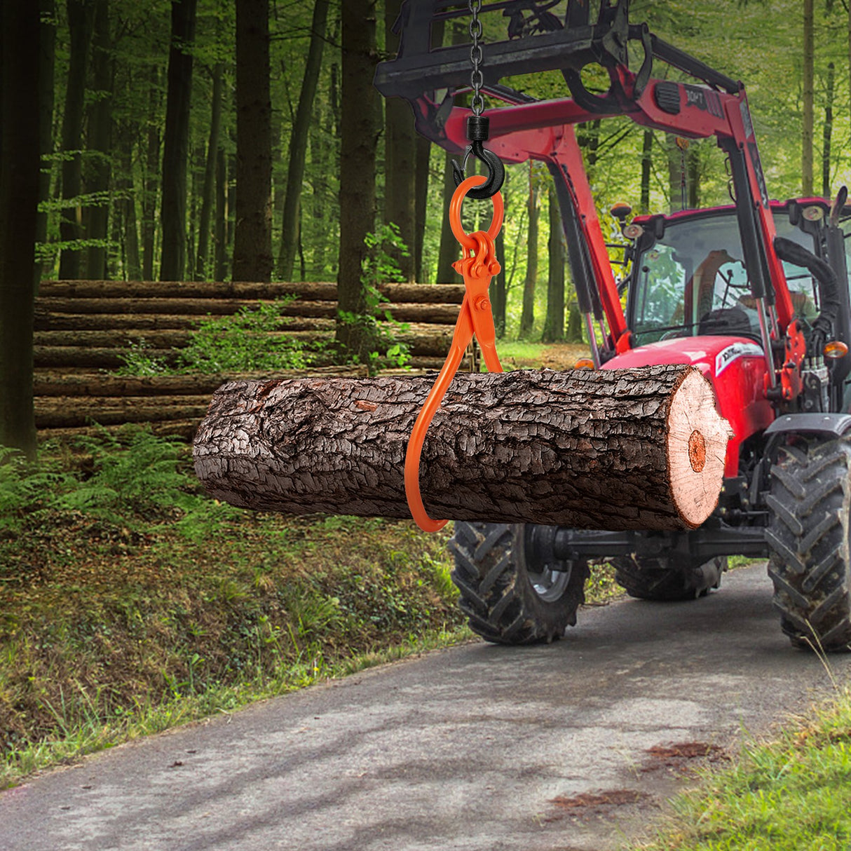 Log Skidding Tongs, 18 inch 2 Claw Log Lifting Tongs, Heavy Duty Steel Lumber Skidding Tongs, 772 lbs/350 kg Loading Capacity, Log Lifting, Handling, Dragging & Carrying Tool