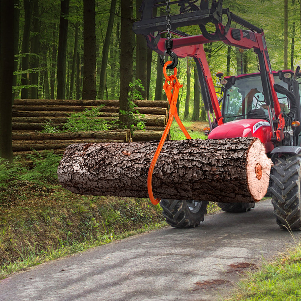 VEVOR Log Skidding Tongs, 81.3cm 2 Claw Log Lifting Tongs, Heavy Duty Steel Lumber Skidding Tongs, 700 kg Loading Capacity, Log Lifting, Handling,