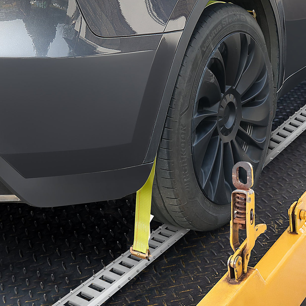 VEVOR E Track Tie-Down Rail Kit, 24PCS 1524 mm E-Tracks Set Includes 8 Steel Rails & 8 O-Rings & 8 Tie-Offs with D-Ring, Versatile Trailer Securing