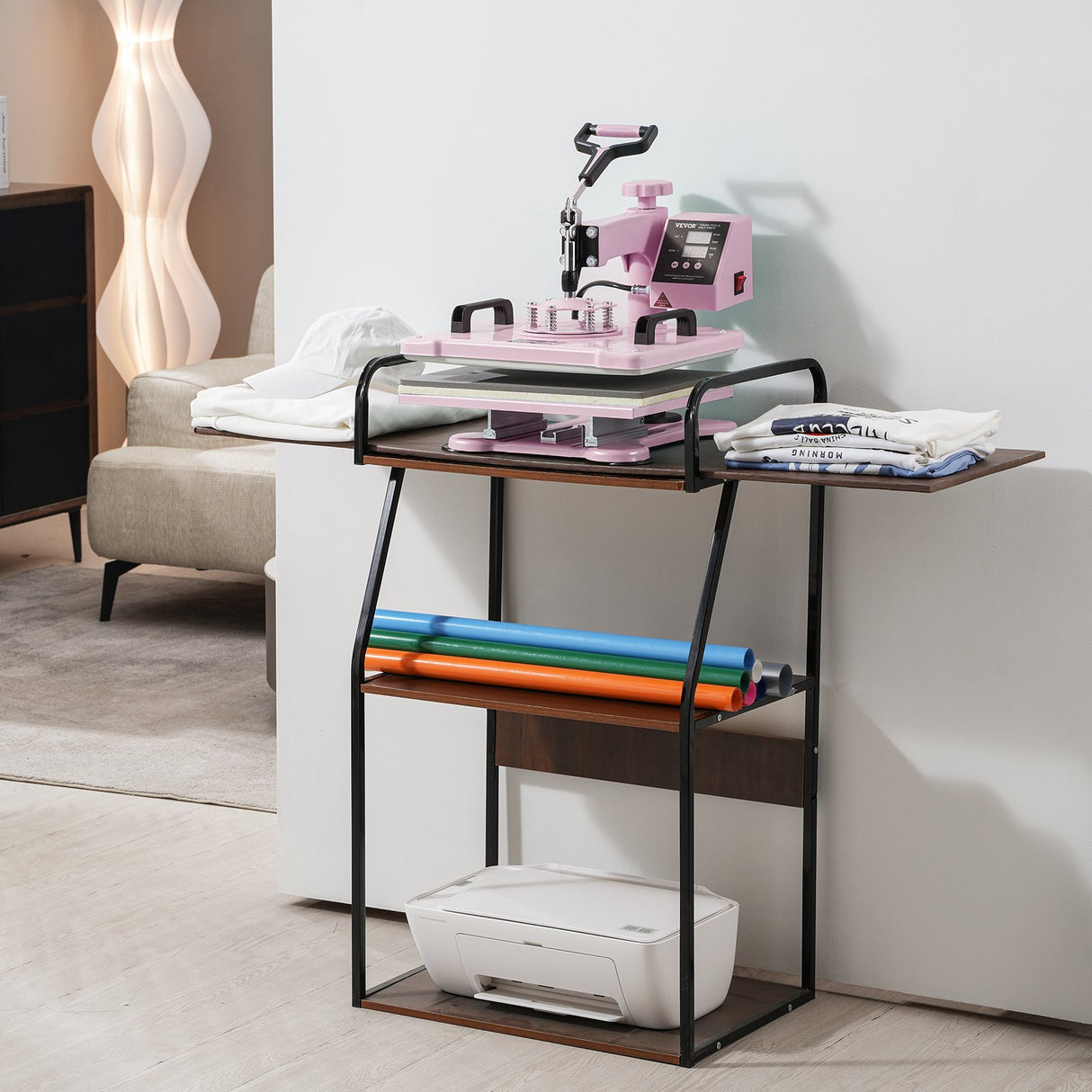 VEVOR Heat Press Machine 12x15 in 8 in 1 with 30oz Tumbler Press T-Shirts Pink