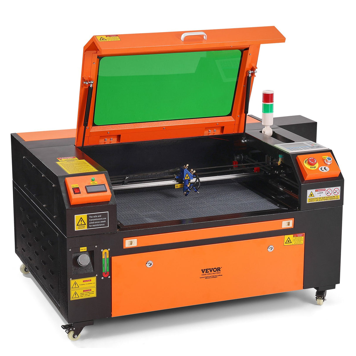 VEVOR 80W CO2 Laser Engraver, 500 x 700 mm, 19.7 IPS Laser Cutter Machine with 2-Way Pass Air Assist, Compatible with LightBurn, CorelDRAW, AutoCAD, Windows, Mac OS, Linux, for Wood Acrylic Fabric