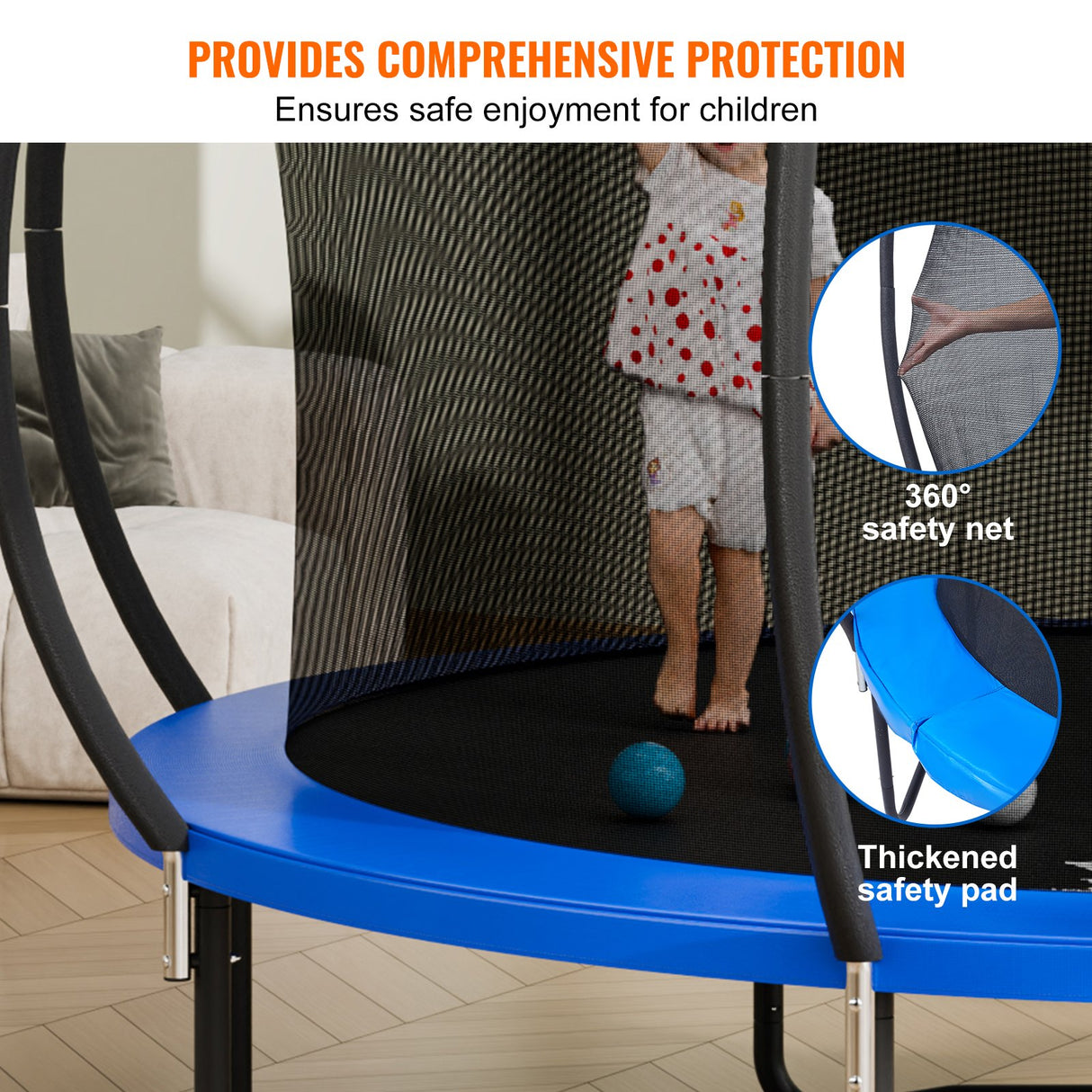 VEVOR 3.66m Trampoline, 181 kg Trampoline with Enclosure Net, Ladder, and Curved Pole, Heavy Duty Trampoline with Jumping Mat and Spring Cover Padding