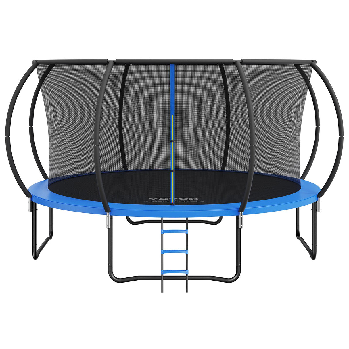 VEVOR 14FT Trampoline, 450 lbs Trampoline with Enclosure Net, Ladder, and Curved Pole, Heavy Duty Trampoline with Jumping Mat and Spring Cover Padding, Outdoor Recreational Trampolines for Kids Adults