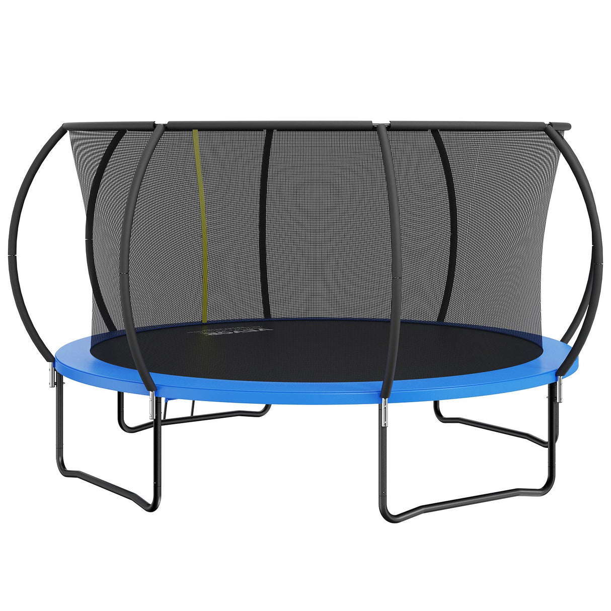 14FT Trampoline, 450 lbs Trampoline with Enclosure Net, Ladder, and Curved Pole, Heavy Duty Trampoline with Jumping Mat and Spring Cover Padding, Outdoor Recreational Trampolines for Kids Adults
