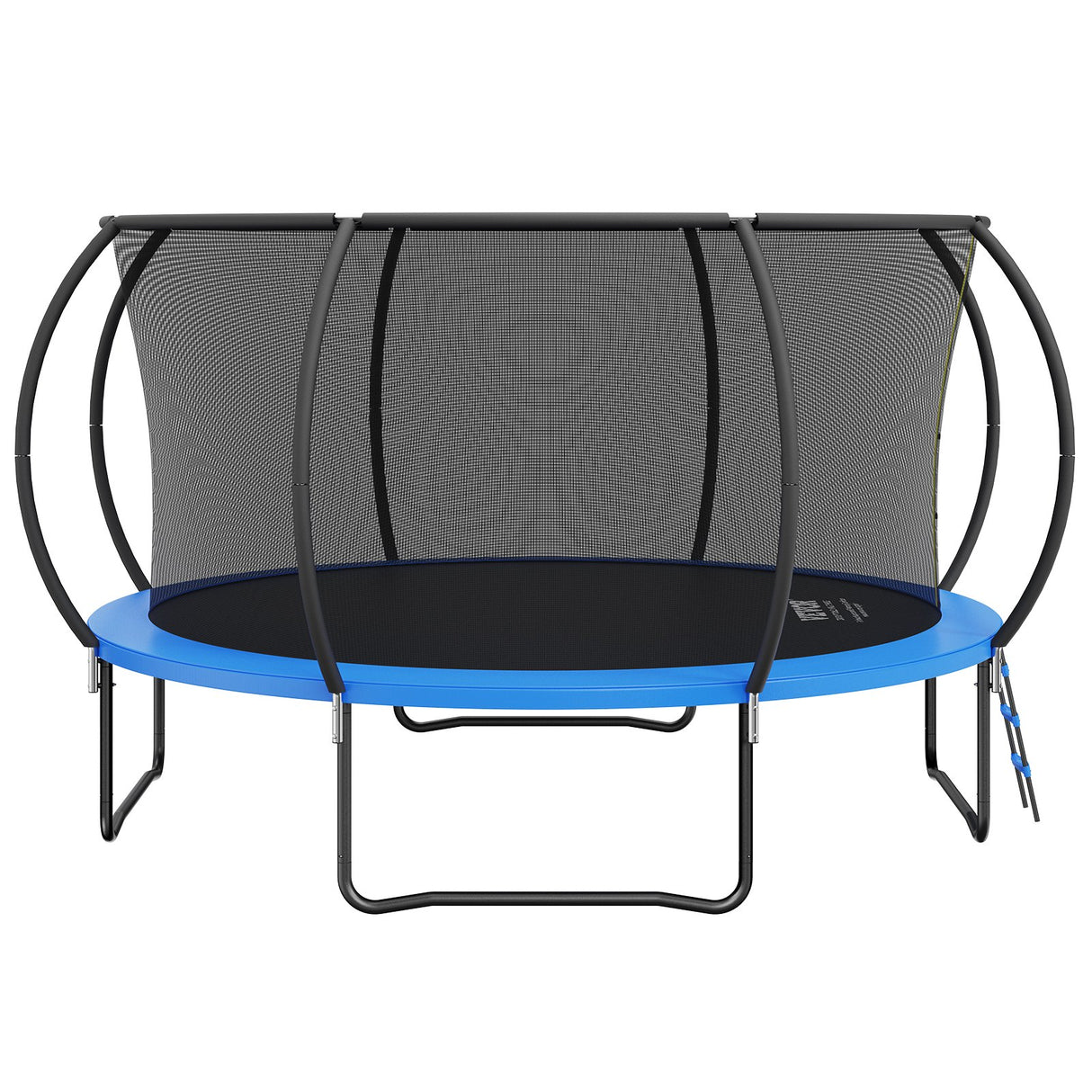 14FT Trampoline, 450 lbs Trampoline with Enclosure Net, Ladder, and Curved Pole, Heavy Duty Trampoline with Jumping Mat and Spring Cover Padding, Outdoor Recreational Trampolines for Kids Adults