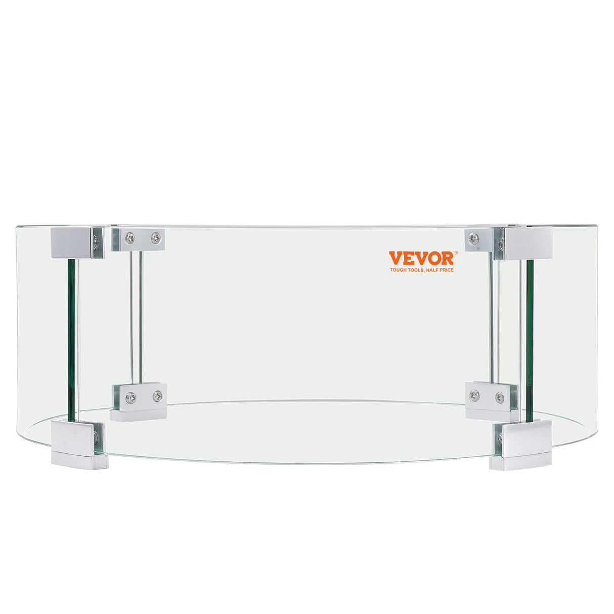 VEVOR Fire Pit Wind Guard, 23 x 23 x 8 Inch Glass Flame Guard, Round Glass Shield, 1/4-Inch Thick Fire Table, Clear Tempered Glass Flame Guard,
