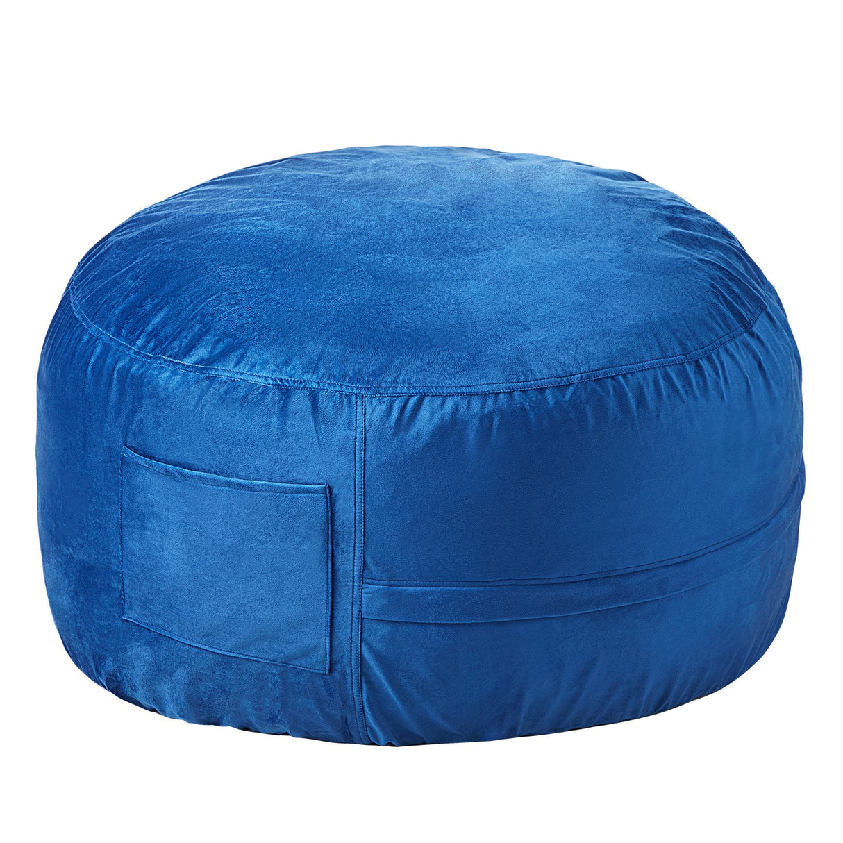 VEVOR 91 cm Round Bean Bag Chair with Removable Cover & Dutch Velvet Blue