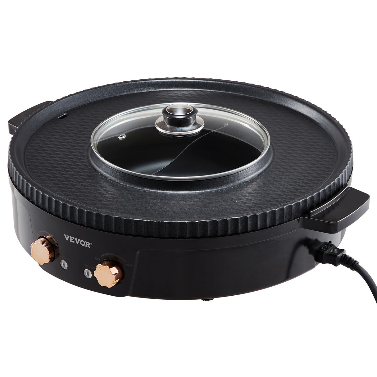 VEVOR Hot Pot with Grill 1800W 2-in-1 Electric Smokeless Grill and Hot Pot