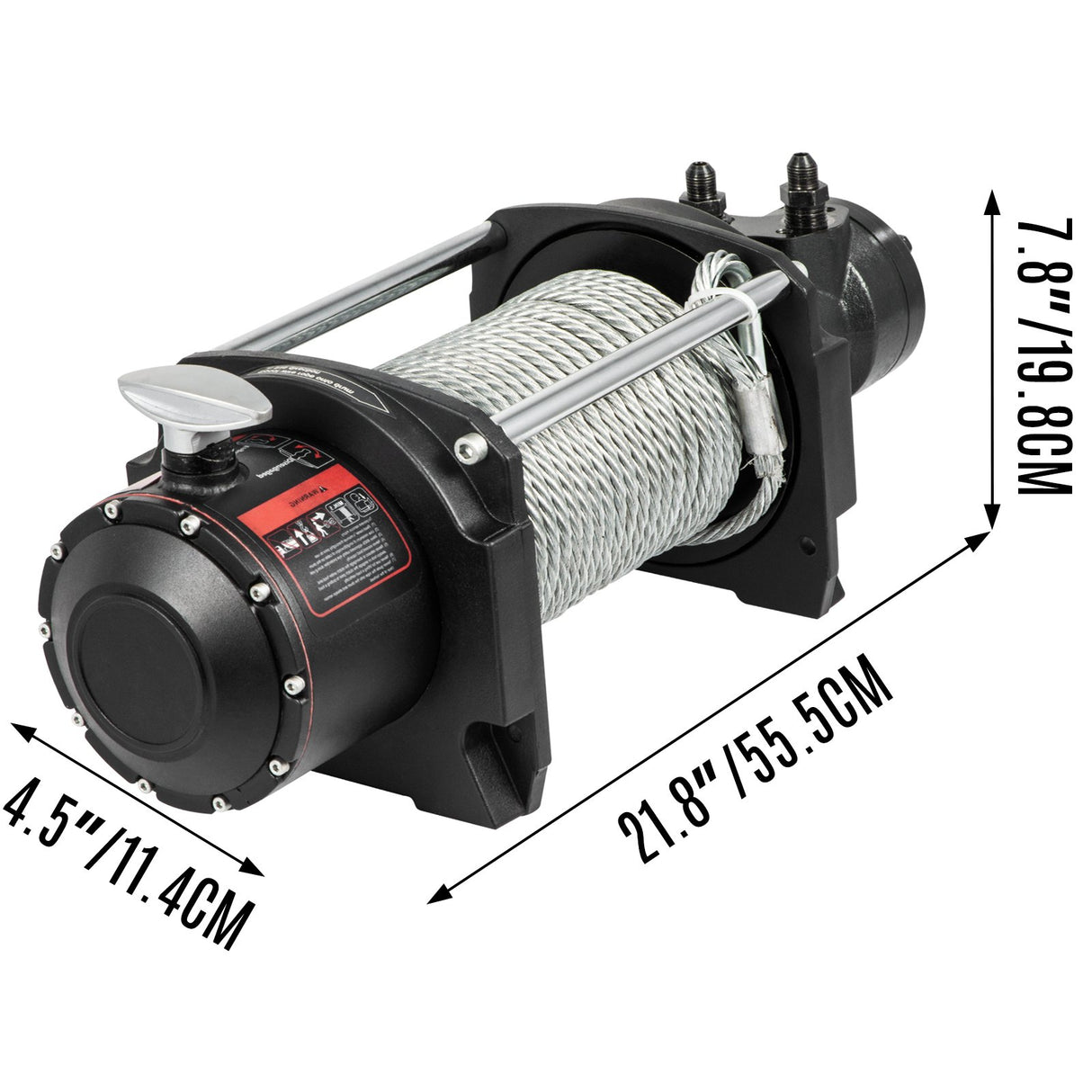 VEVOR Industrial Hydraulic Winch 4535kg, Hydraulic Anchor Winch with 24m Strong Steel Cable, Hydraulic Drive Winch Adapter Kit, Utility Winch with