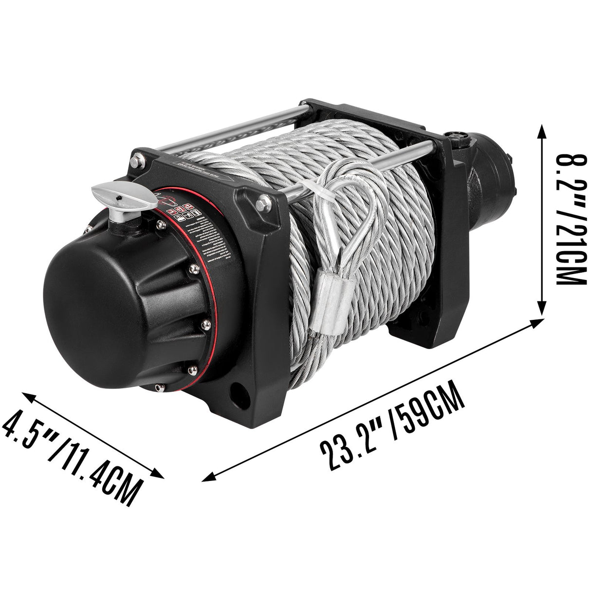 VEVOR Industrial Hydraulic Winch 9071kg, Hydraulic Anchor Winch with 24m Strong Steel Cable, Hydraulic Drive Winch Adapter Kit, Utility Winch with
