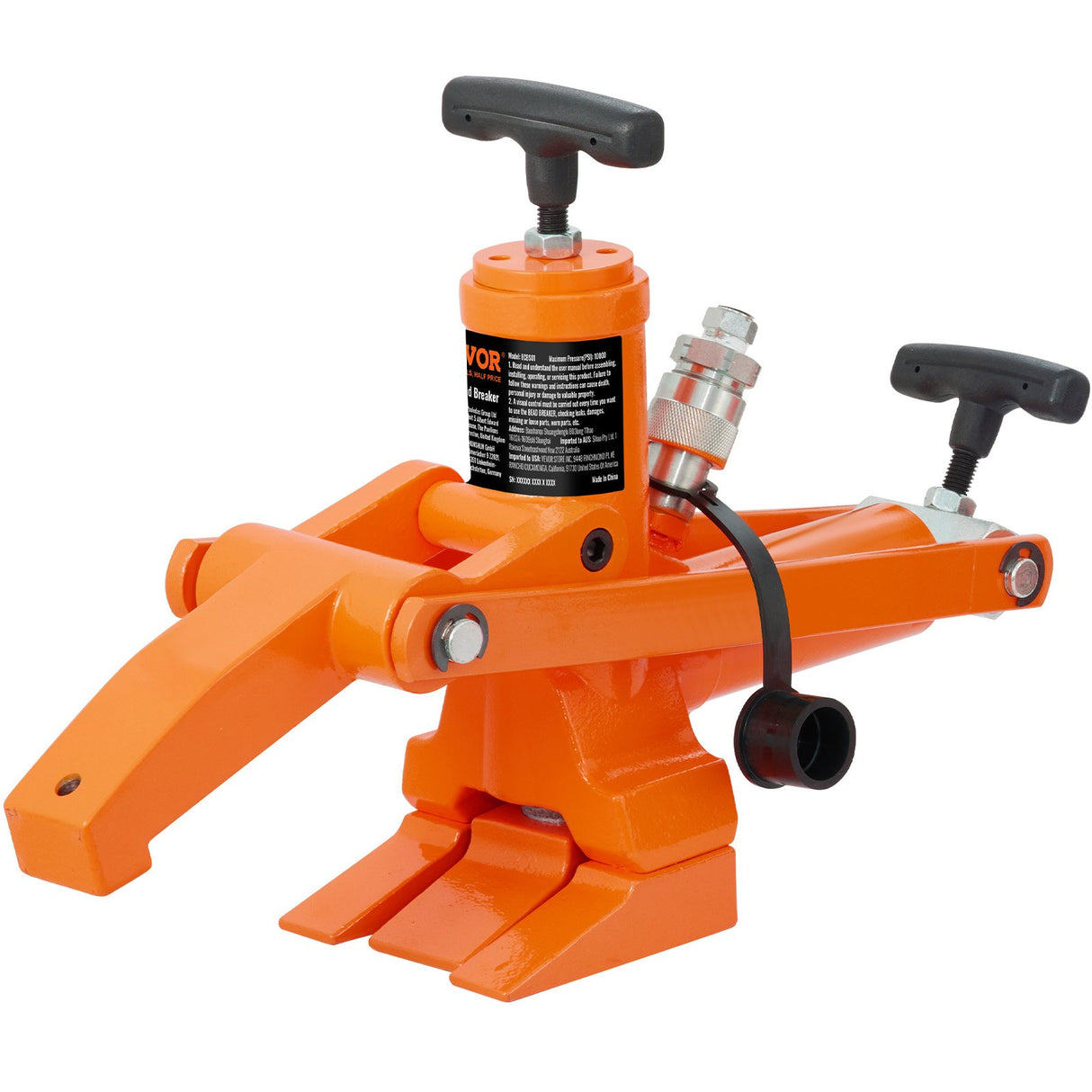 VEVOR Hydraulic Bead Breaker, 1000 PSI Tire Bead Breaker with Metal Foot Pump, Heavy-duty Steel Bead Breaker Tool for Tractors, Trucks, Buses, Lawn Mowers, ATVs