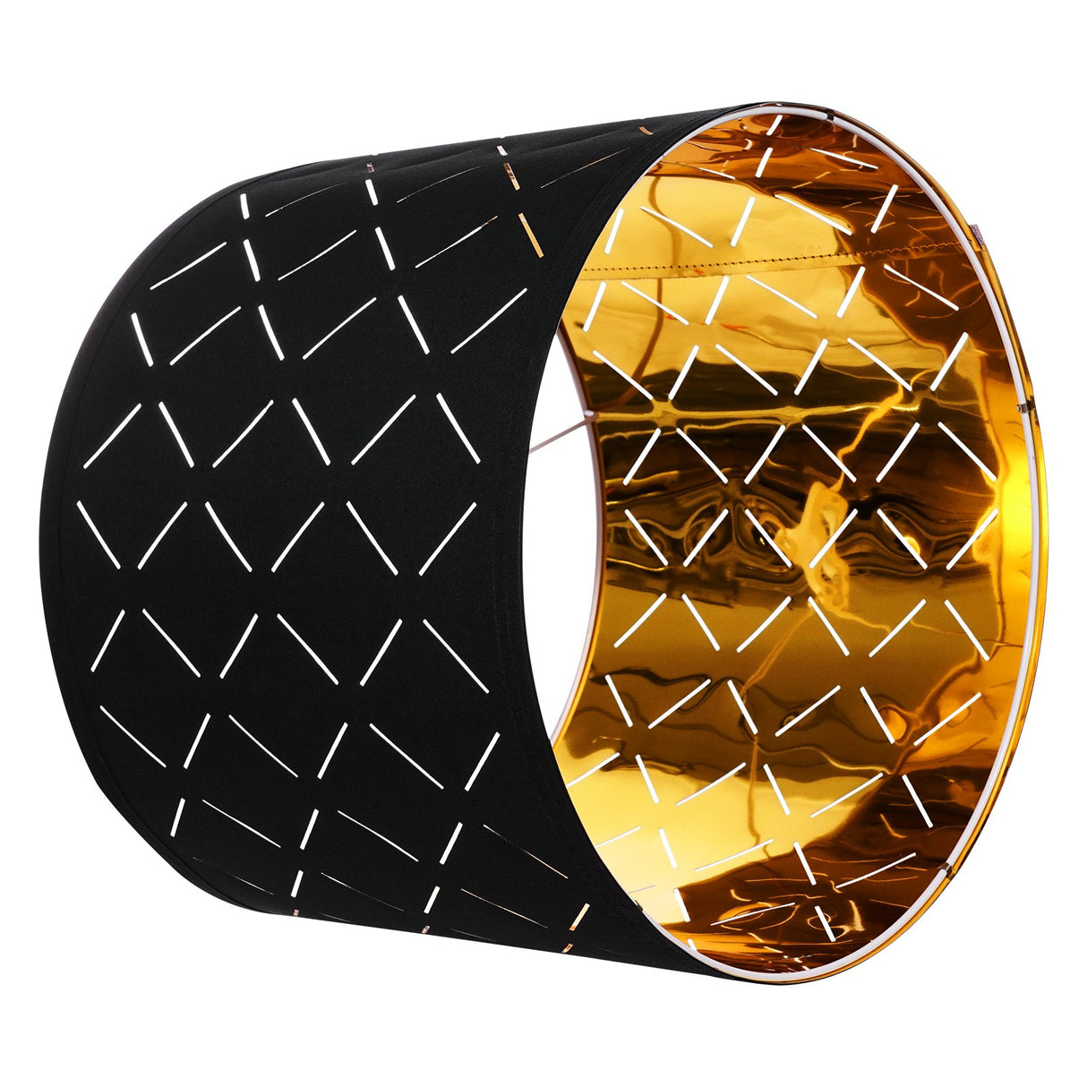 VEVOR Drum Lamp Shade 2 Set, 33 cm Top x 33 cm Bottom x 25 cm High, Medium Drum Lampshade with Harp, Replacement Lamp Shade for Table Lamps Floor Lamps Pendant Lights, Black Diamond Hollow Design