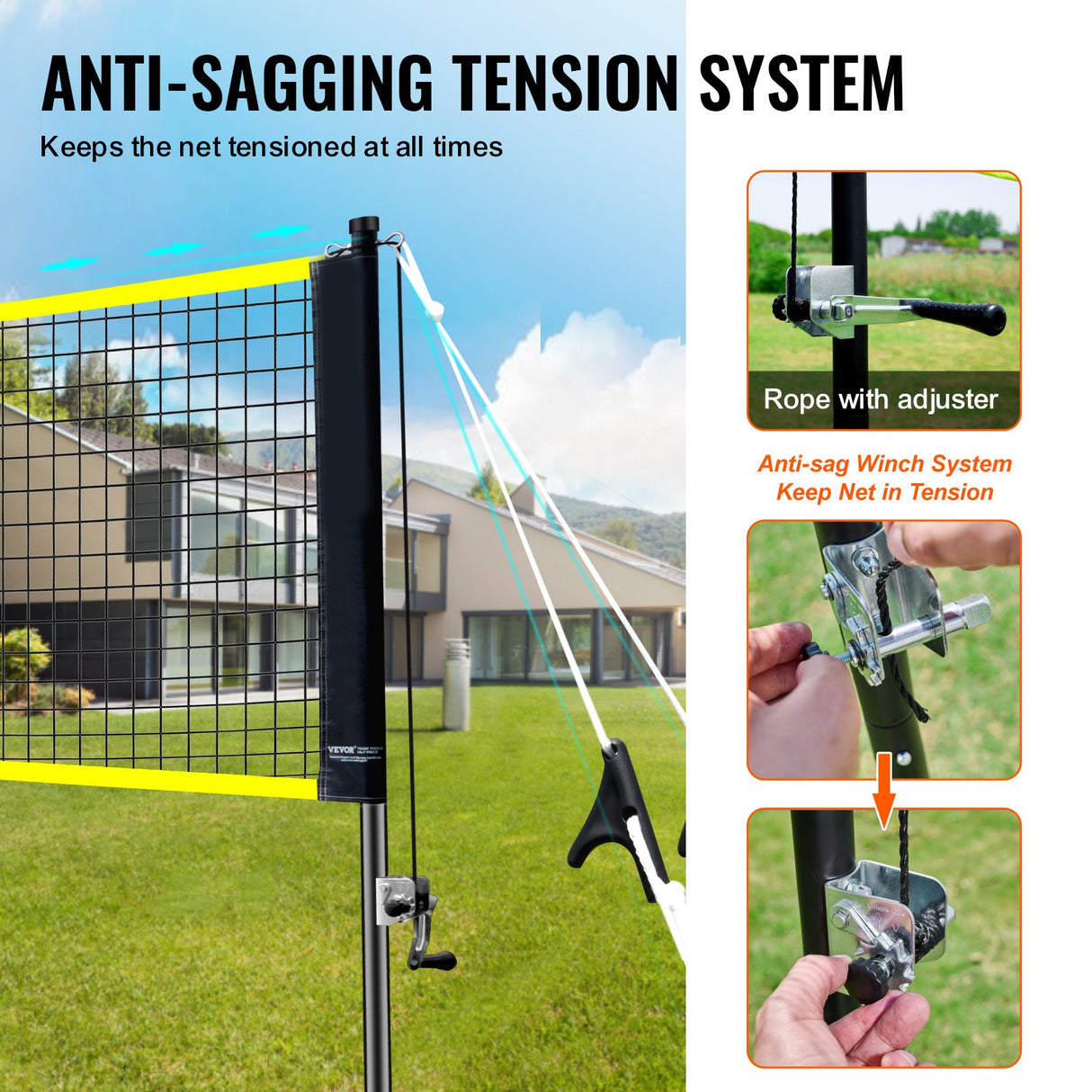 VEVOR Badminton Net Set, Outdoor Backyard Beach Park Badminton Net, Portable Badminton Equipment Set, Adults Kids Badminton Net with Poles, Carrying