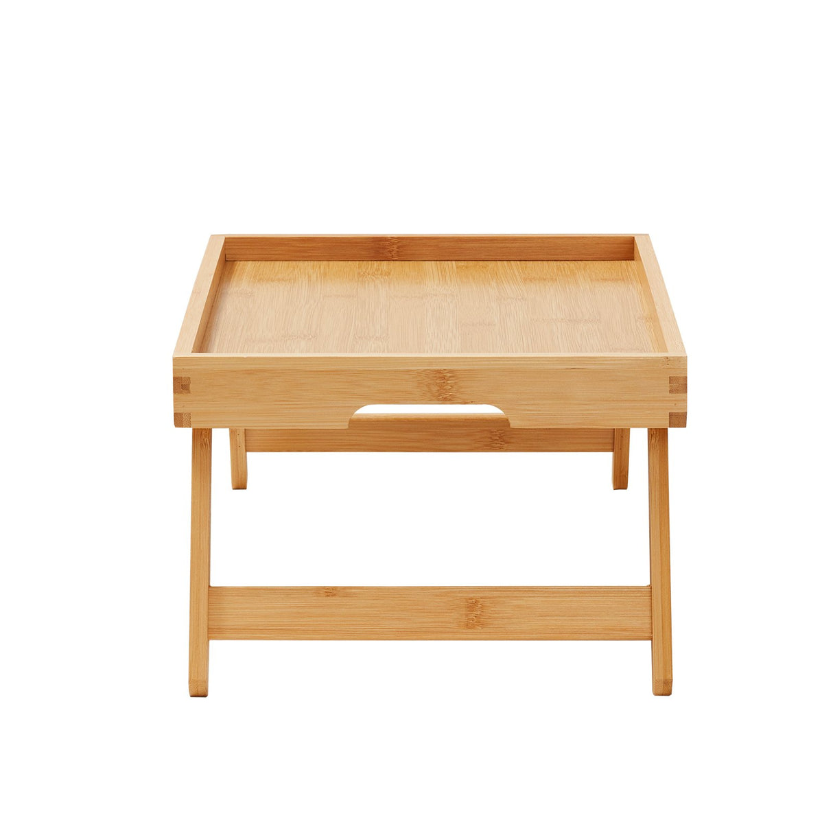 Bed Tray Table with Foldable Legs, Bamboo Breakfast Tray for Sofa, Bed, Eating, Snacking, and Working, Folding Serving Laptop Desk Tray, Portable Food Snack Platter for Picnic, 40x28 cm