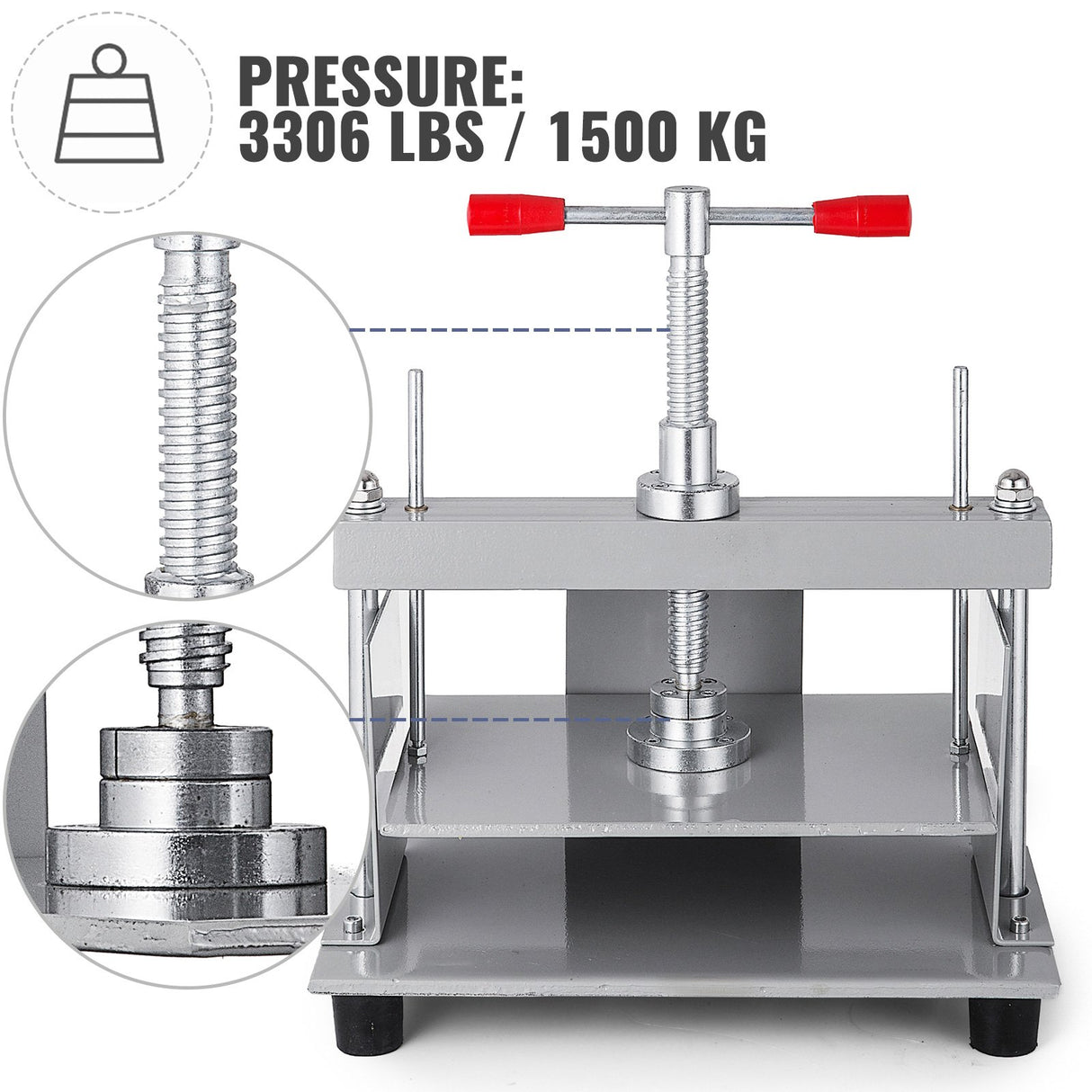 VEVOR Manual Paper Press Machine, 12x8.6 inch for A4 Sized Papers Flatting Machine, 10cm Thickness Steel Frame Manual Flat Paper Press Machine,