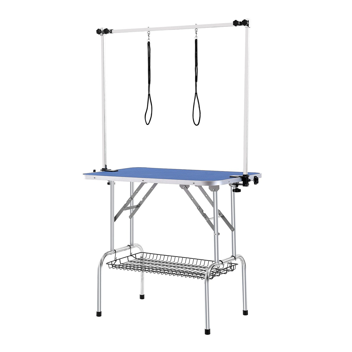 VEVOR Pet Grooming Table Two Arms with Clamp, 915 x 610mm Dog Grooming Station, Foldable Pets Grooming Stand for Medium and Small Dogs, Free Two No Sit Haunch Holder with Grooming Loop, Bearing 150kg