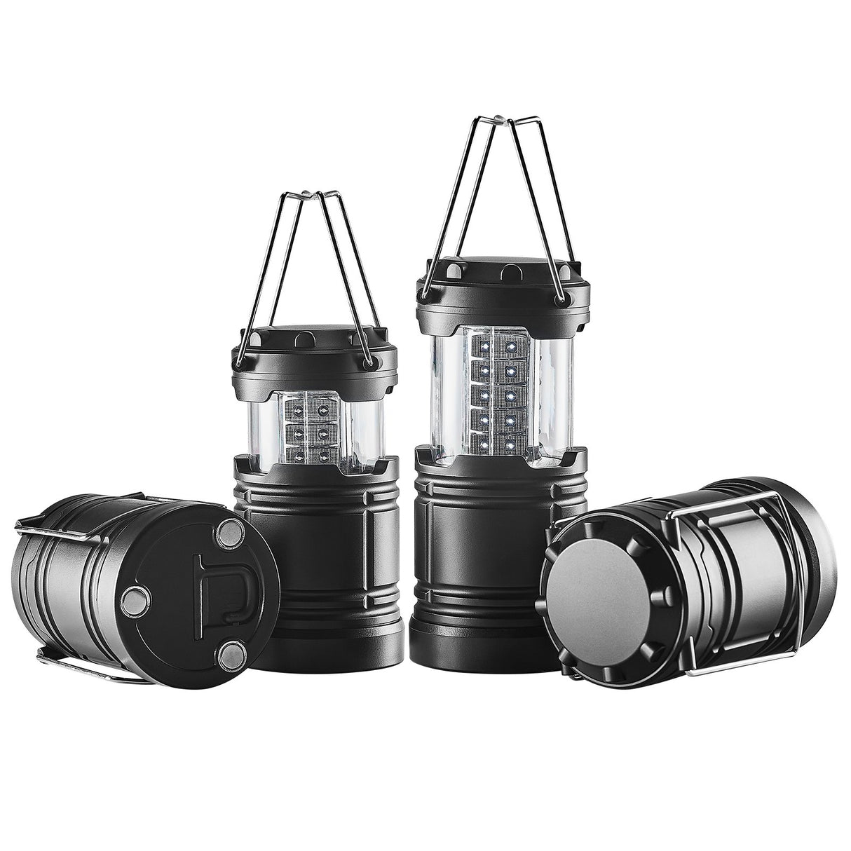 VEVOR LED Camping Lanterns Collapsible Battery Powered Flashlights Set of 4