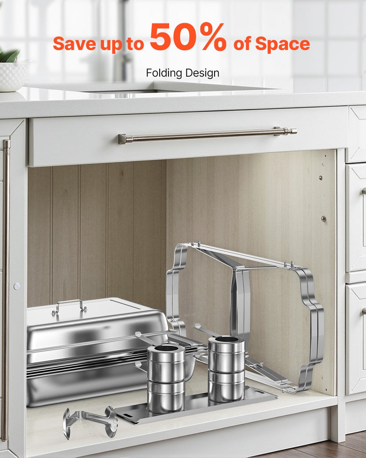 VEVOR 8 Qt 2 Pack Rectangle Chafing Dish Buffet Set Fullsize Pan Stainless Steel