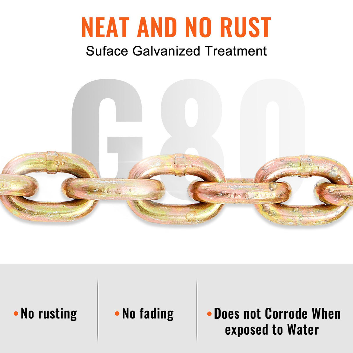 Transport Binder Chain, 2222 kg Working Load Limit, 5/16''x20' G80 Tow Chain Tie Down with Grab Hooks, DOT Certified, Galvanized Coating Manganese Steel for Dock Factory Construction Site, 2Pack