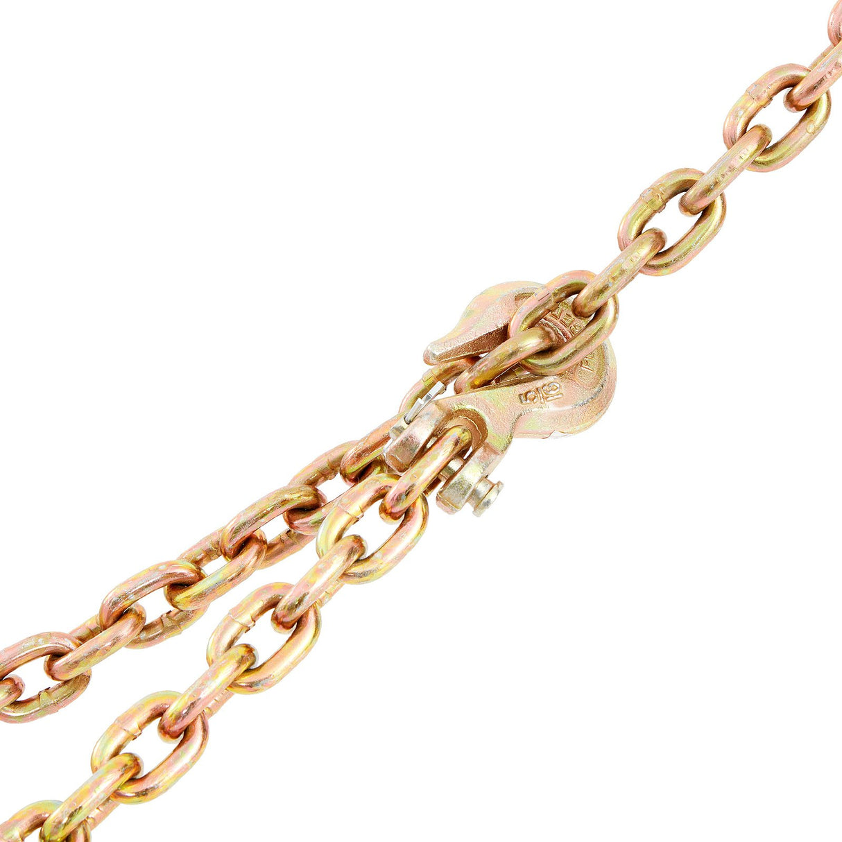 VEVOR Transport Binder Chain, 2222 kg Working Load Limit, 5/16''x20' G80 Tow Chain Tie Down with Grab Hooks, DOT Certified, Galvanized Coating Manganese Steel for Dock Factory Construction Site, 2Pack