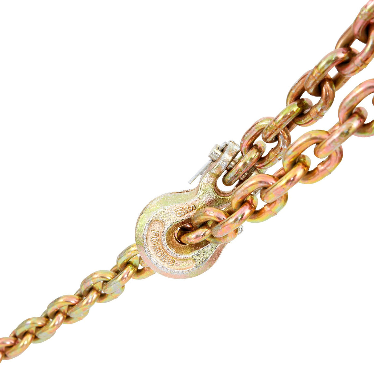 Transport Binder Chain, 2222 kg Working Load Limit, 5/16''x20' G80 Tow Chain Tie Down with Grab Hooks, DOT Certified, Galvanized Coating Manganese Steel for Dock Factory Construction Site, 2Pack